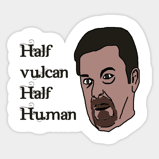 David Brent Half Vulcan Half Human Sticker by DesignThings